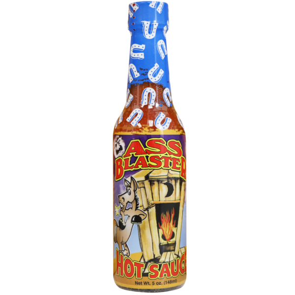 Ass Blaster Hot Sauce bottle on transparent background