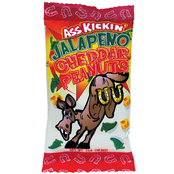 Ass Kickin’ Jalapeno Cheddar Peanuts 1 oz. Bag