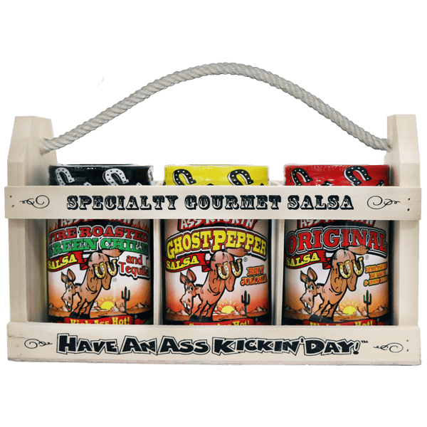 Ass Kickin’ Salsa Wooden Crate Gift Set