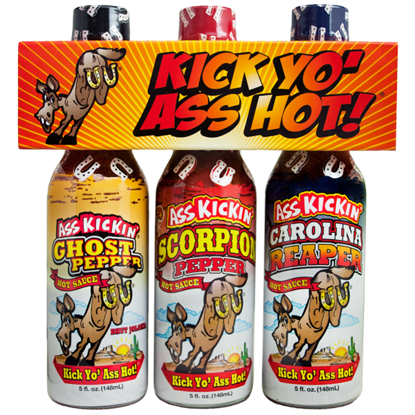 Kick Yo’ Ass Hot – Hot Sauce 3 Pack