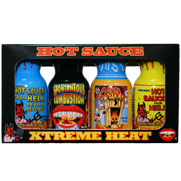 Travel Size Xtreme Hot Sauce 4 Pack