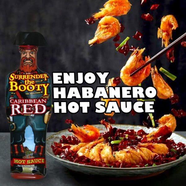 Surrender the Booty Caribbean Red Hot Sauce poster