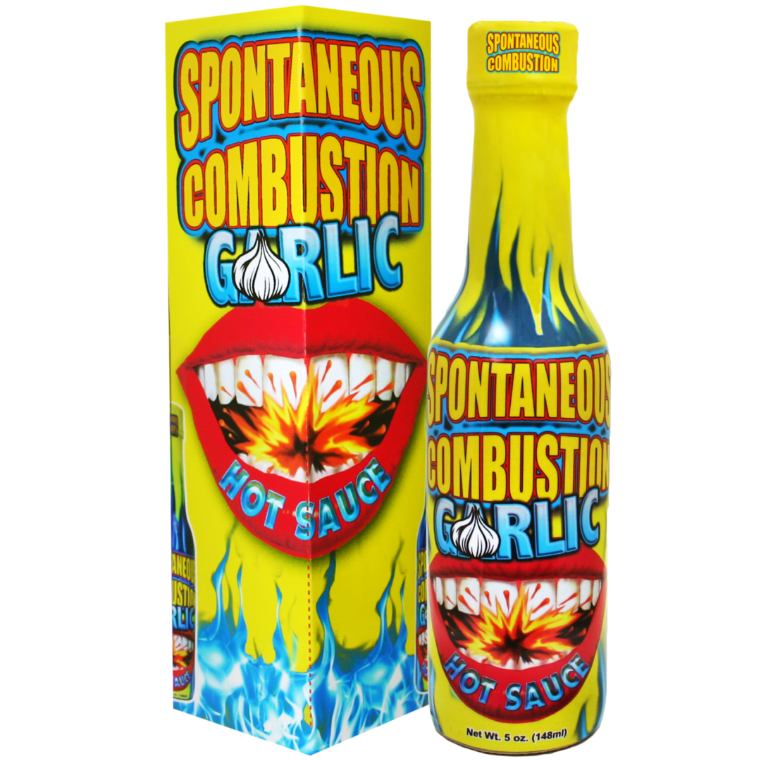 Spontaneous Combustion Garlic Hot Sauce bottle