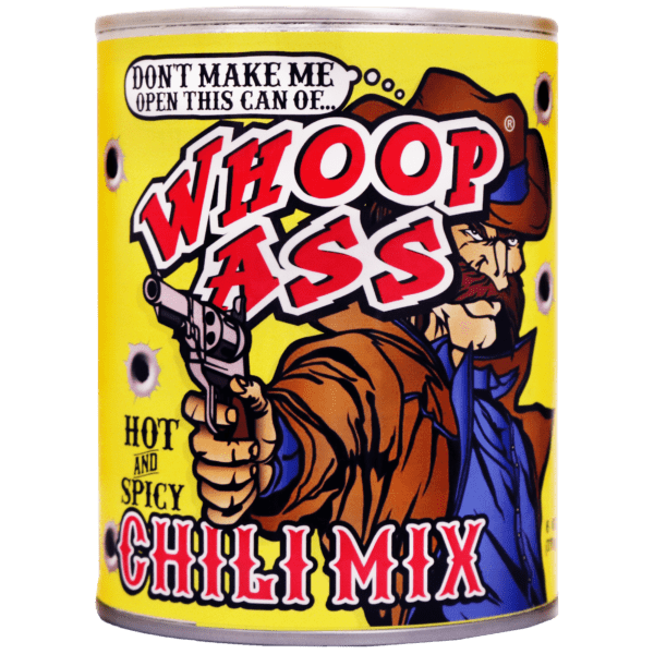 Whoop Ass Chili Mix tin on the transparent background