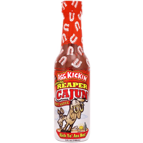 Cajun Reaper Hot Sauce bottle on transparent background