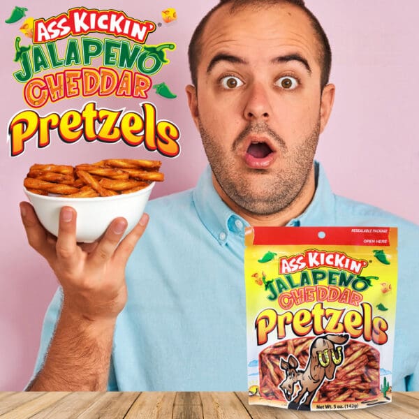 Ass Kickin' Jalapeno Cheddar Pretzels 5oz Bag - Image 5