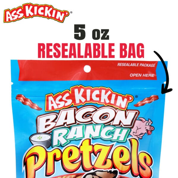 Ass Kickin' Bacon Ranch Pretzels 5oz Bag - Image 2