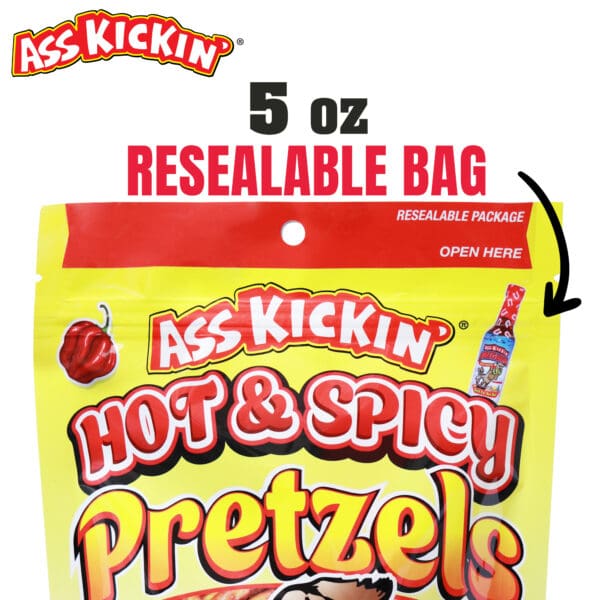 Ass Kickin' Hot and Spicy Pretzels 5oz Bag - Image 3