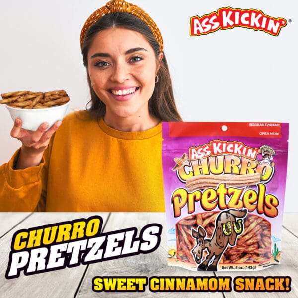 Ass Kickin' Churro Pretzels 5oz Bag - Image 4