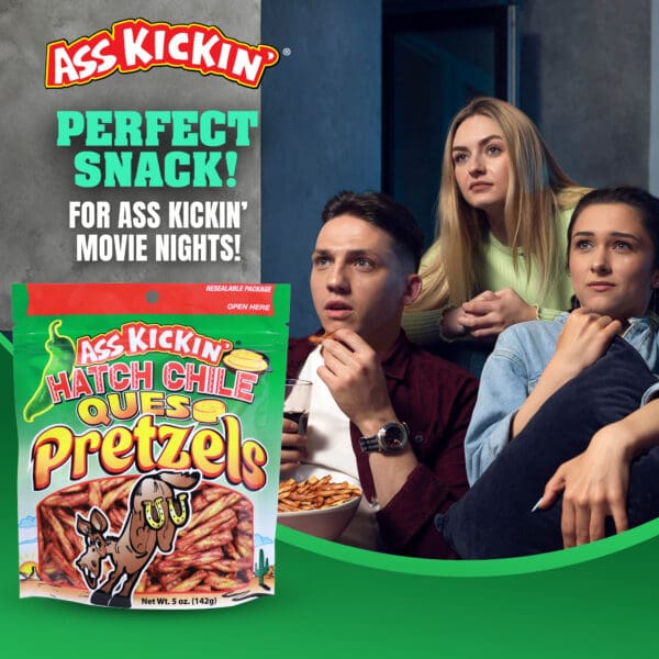 Ass Kickin' Hatch Chile Queso Pretzels 5oz Bag - Image 5