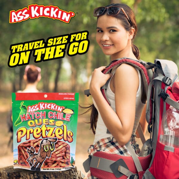 Ass Kickin' Hatch Chile Queso Pretzels 5oz Bag - Image 7